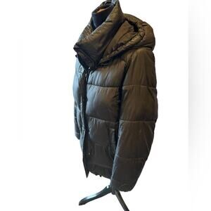 ZARA TRF Collection Black Hooded Long Puffer Coat Women's Size XS Winter Jacket